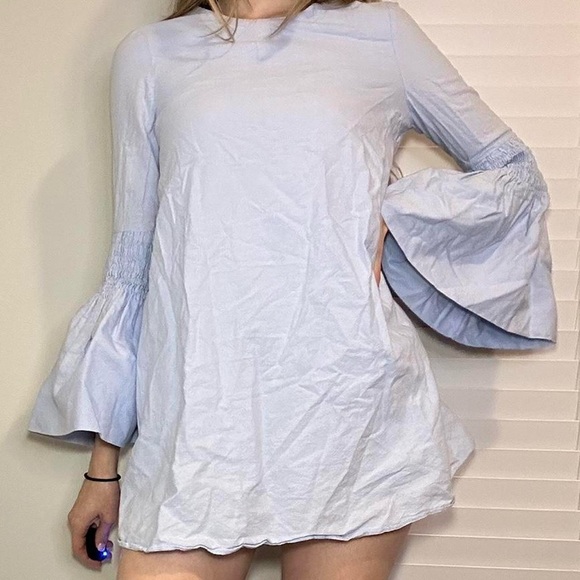 zara light blue dress | Dresses | Zara Silk Dress Light Blue Dress